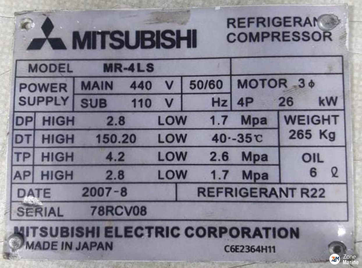 MITSUBISHI MR-4LS REFRIGERATION COMPRESSOR in Stock for Sale