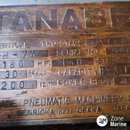 TANABE H-74 AIR COMPRESSOR in Stock for Sale