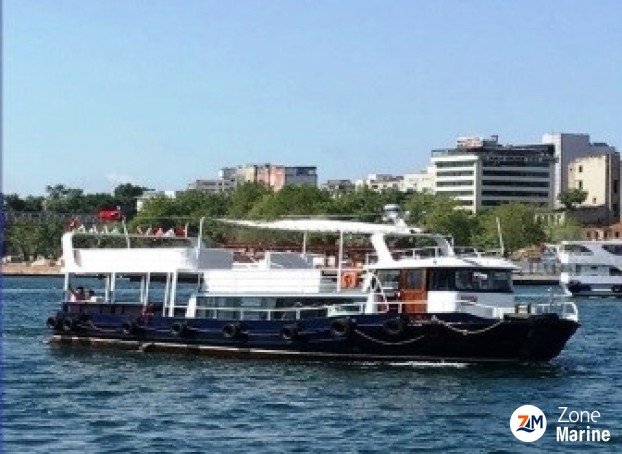 Barco restaurante de pasajeros de 16 m, construcción de acero renovado en 2012