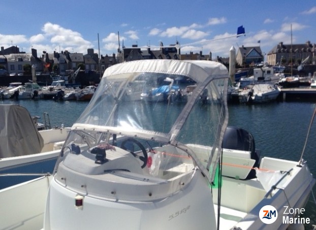 Capote PVC pour bateau open Jeanneau cap camarat 5.5 style