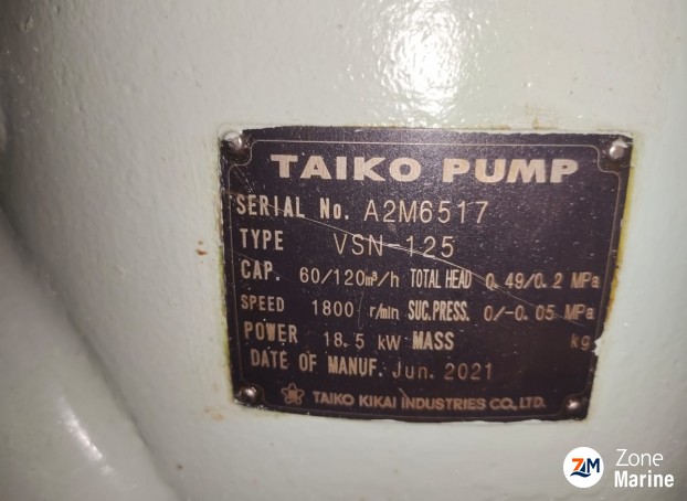 TAIKO VSN-125 & 0698 MARINE BALLAST PUMP in Stock for Sale