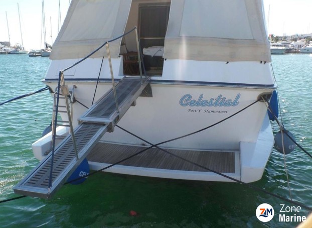 Très beau yacht de 23 m Fly avec 4 cabines  2 x 836 CV GM et pavillon commercial Belge