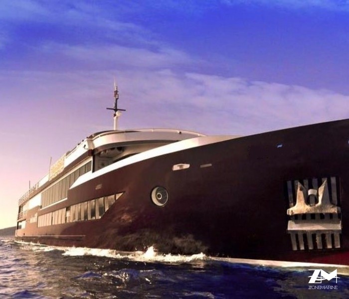 Magnifiqueet luxueux bateau passagers restaurant bar évent réceptif boutique de luxe 45 mè tout équipé pour le confort et la sécurité de 350 passagers