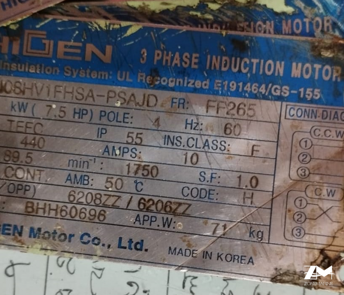 HIGEN 108HV1FHSA-PSAJD 3 PHASE INDUCTION MOTOR
