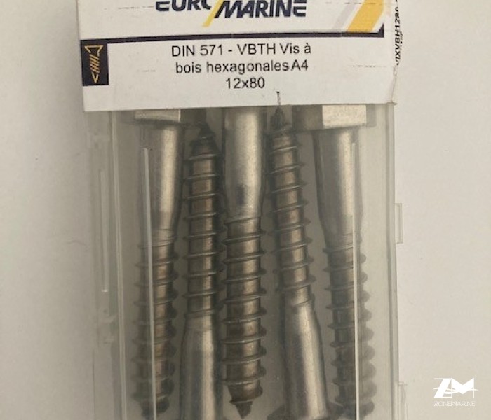 boite de 5 tirefond inox A4  12X80