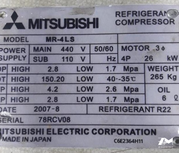 MITSUBISHI MR-4LS REFRIGERATION COMPRESSOR in Stock for Sale