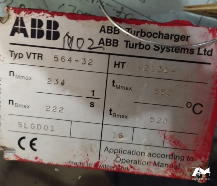 ABB VTR 564-32 TURBOCHARGER