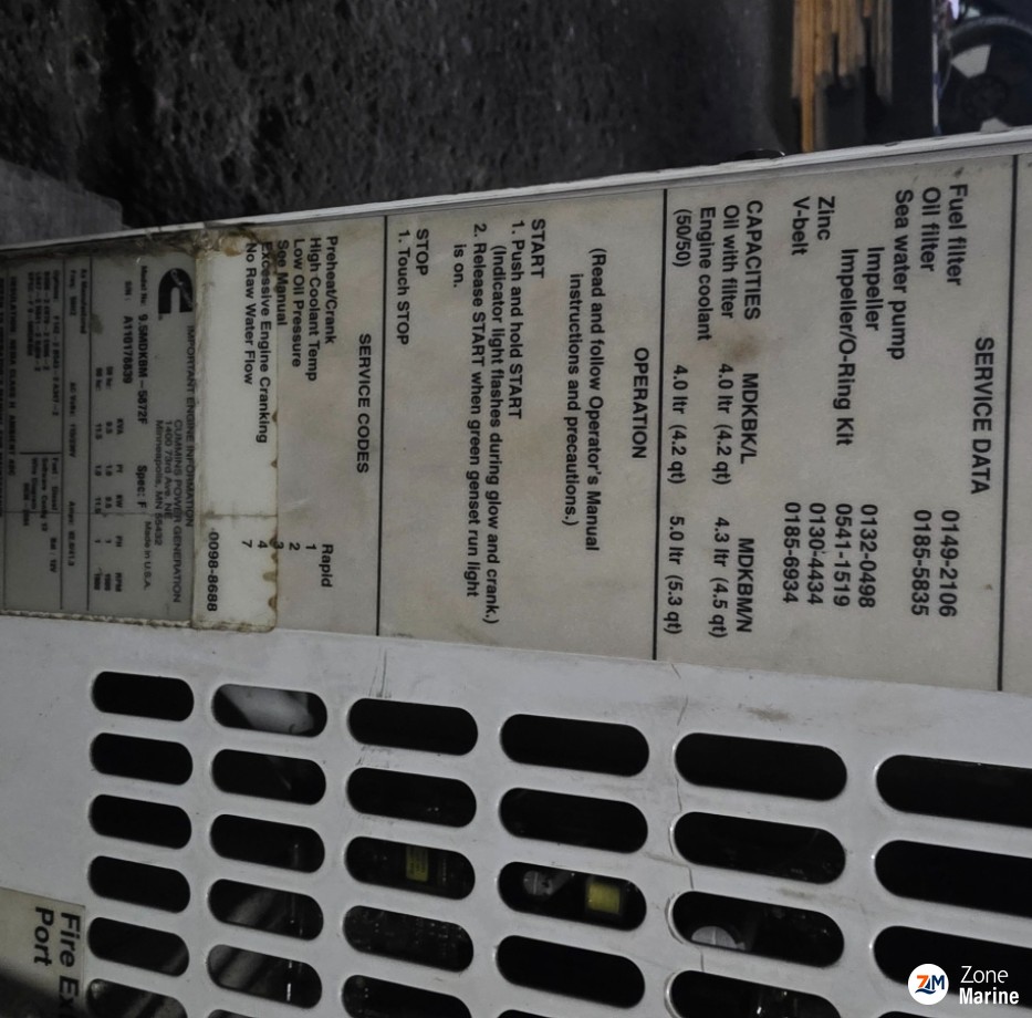 Onan 9.5 kw Model MDKBM-5872F
